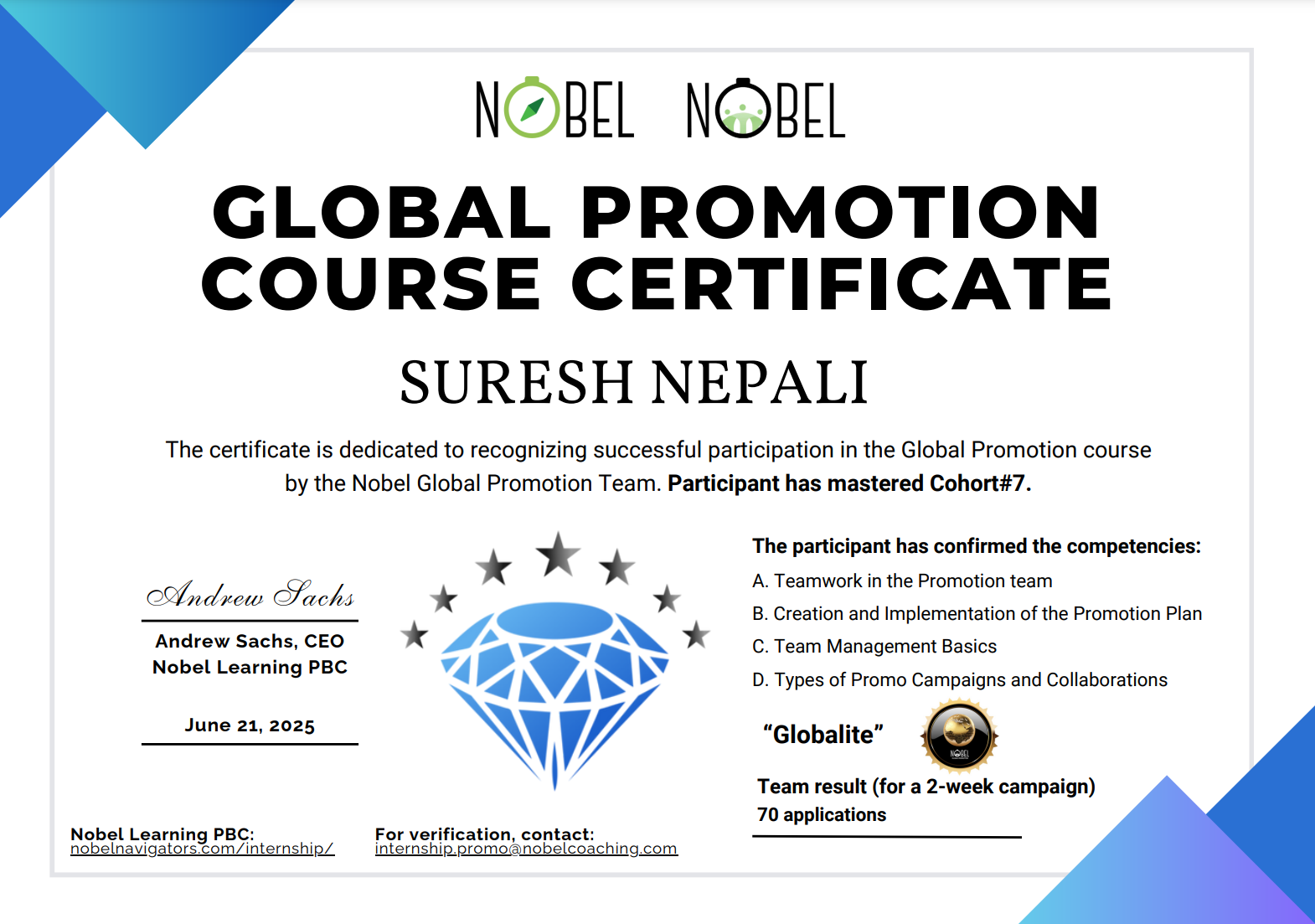 Certificate 13